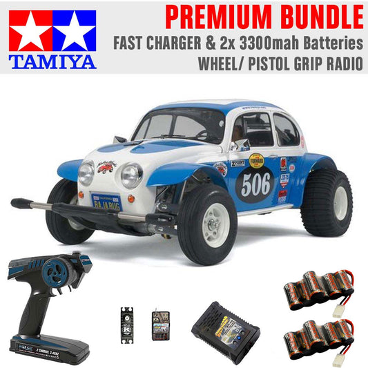 TAMIYA RC 58452 Sand Scorcher Off Road Buggy 1:10 Premium Wheel Radio Bundle