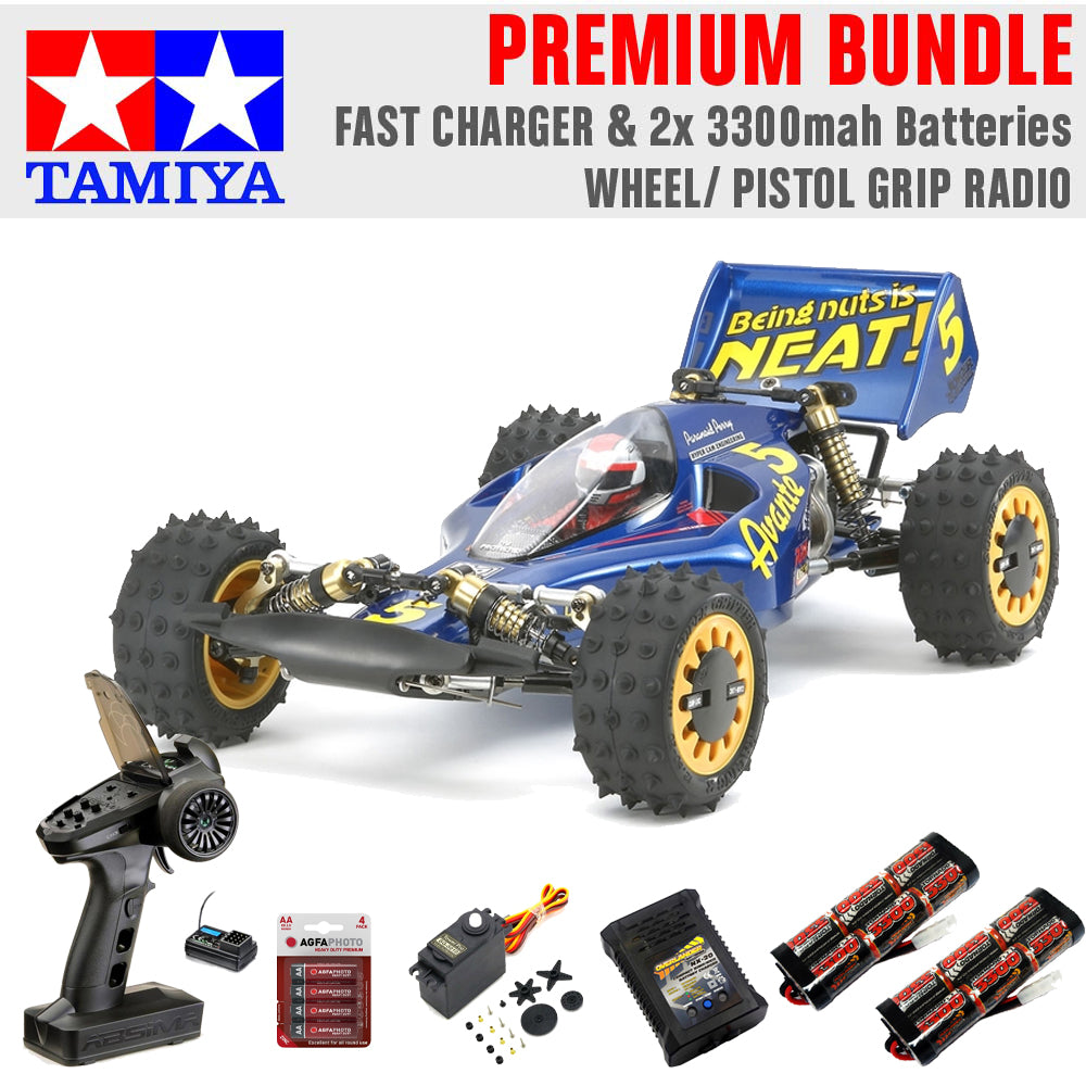 Tamiya RC 58489 Avante (2011) 1:10 Premium Wheel Radio Bundle