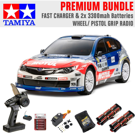 Tamiya RC 58528 Subaru Impreza WRX STI Arai 1:10 Premium Wheel Radio Bundle
