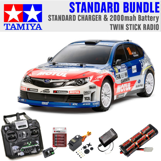 Tamiya RC 58528 Subaru Impreza WRX STI Arai 1:10 Standard Stick Radio Bundle
