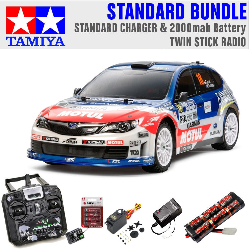 Tamiya RC 58528 Subaru Impreza WRX STI Arai 1:10 Standard Stick Radio Bundle