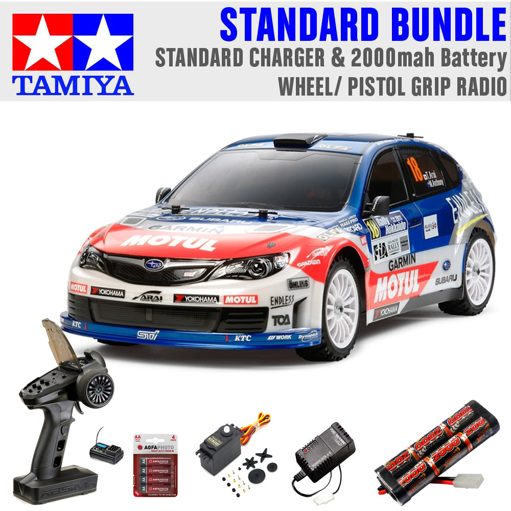 Tamiya RC 58528 Subaru Impreza WRX STI Arai 1:10 Standard Wheel Radio Bundle