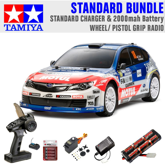 Tamiya RC 58528 Subaru Impreza WRX STI Arai 1:10 Standard Wheel Radio Bundle
