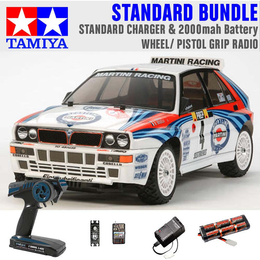 TAMIYA RC 58569 Lancia Delta Integrale XV01 4WD 1:10 Standard Wheel Radio Bundle
