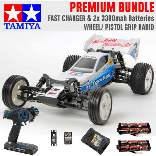 TAMIYA RC 58587 Neo Fighter Buggy DT03 1:10 Premium Wheel Radio Bundle