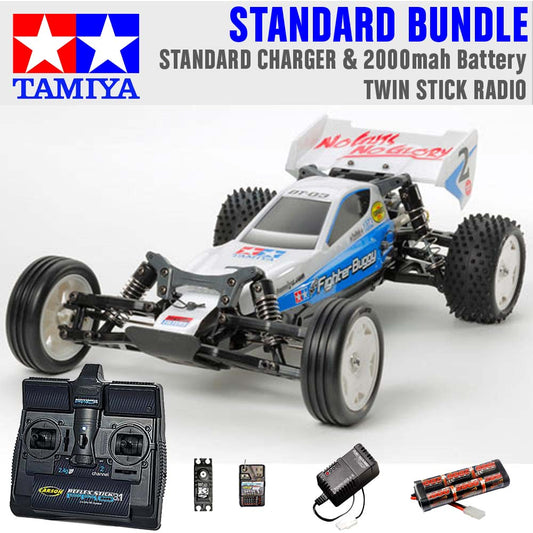 TAMIYA RC 58587 Neo Fighter Buggy DT03 1:10 Standard Stick Radio Bundle