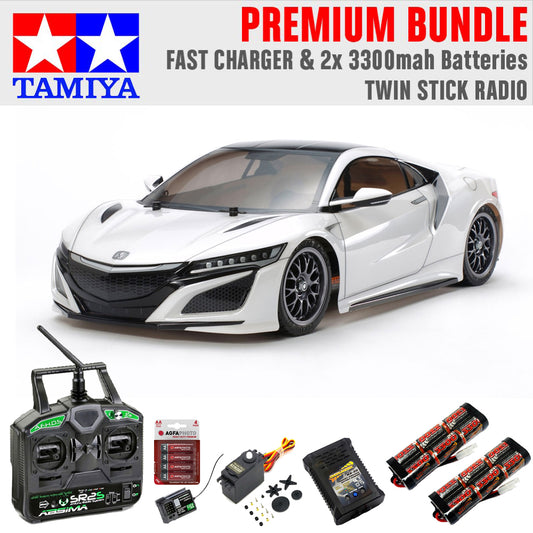 TAMIYA RC 58634 Honda NSX 2016 (TT-02) 1:10 Car Premium Stick Bundle