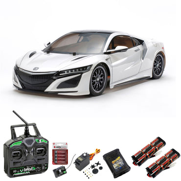 TAMIYA RC 58634 Honda NSX 2016 (TT-02) 1:10 Car Premium Stick Bundle