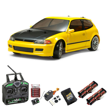 TAMIYA RC 58637 Honda Civic SiR Drift TT-02D 1:10 Car Premium Stick Bundle
