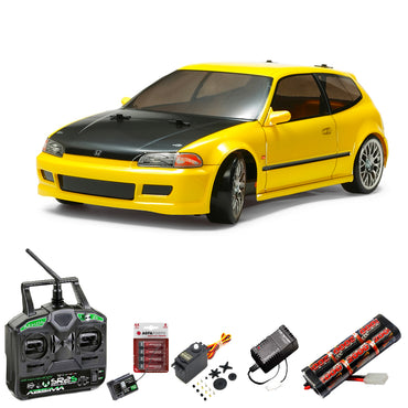 TAMIYA RC 58637 Honda Civic SiR Drift TT-02D 1:10 Car Standard Stick Bundle