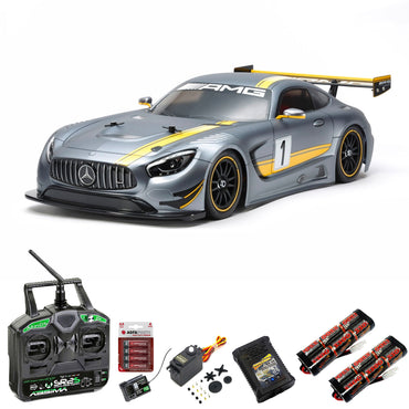 TAMIYA RC 58639 Mercedes AMG GT3 TT-02 1:10 Car Premium Stick Bundle