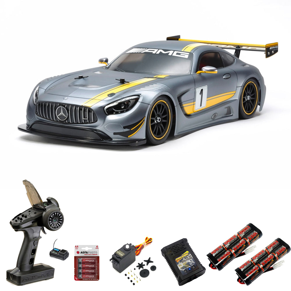 TAMIYA RC 58639 Mercedes AMG GT3 TT-02 1:10 Car Premium Wheel Bundle