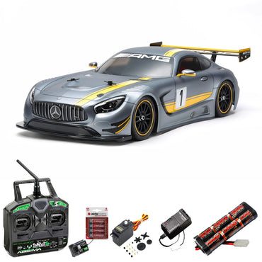 TAMIYA RC 58639 Mercedes AMG GT3 TT-02 1:10 Car Standard Stick Bundle