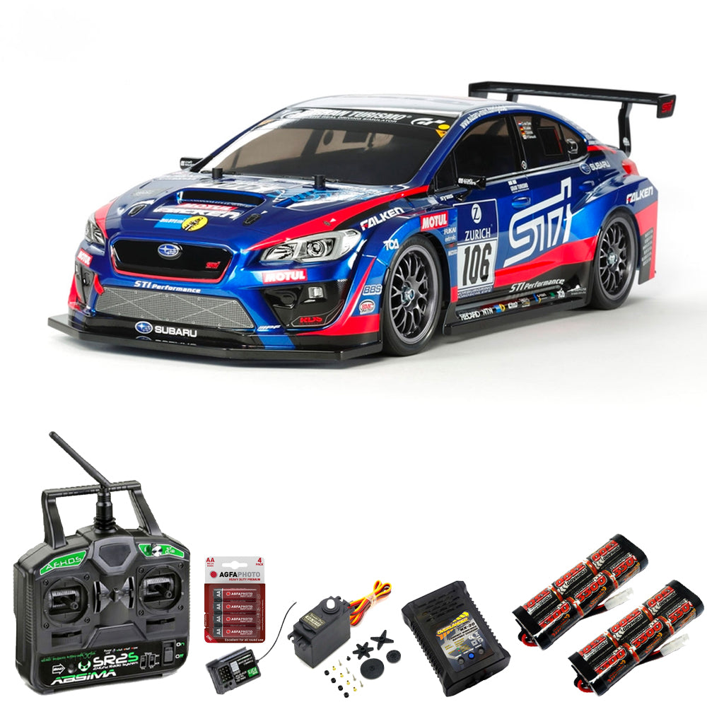 Tamiya RC 58645 Subaru WRX STi 24 hr Nurburgring TT-02 1:10 Premium Stick Bundle