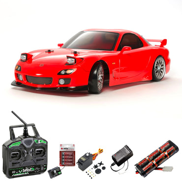 TAMIYA RC 58648 Mazda RX-7 Drift Spec (TT02D) 1:10 Car Standard Stick Bundle