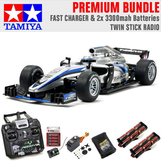 Tamiya RC 58652 F104 Pro II 1:10 Premium Stick Radio Bundle