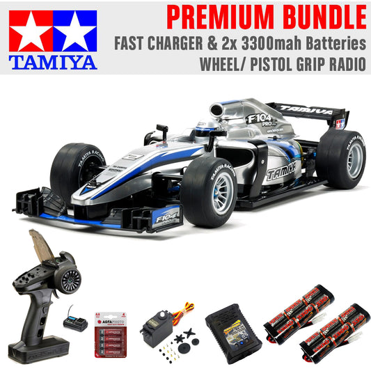 Tamiya RC 58652 F104 Pro II 1:10 Premium Wheel Radio Bundle