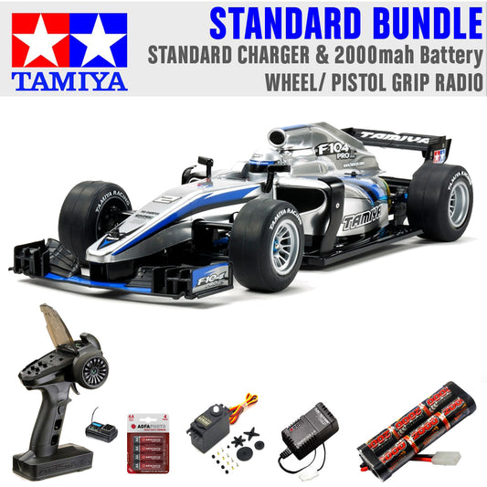 Tamiya RC 58652 F104 Pro II 1:10 Standard Wheel Radio Bundle