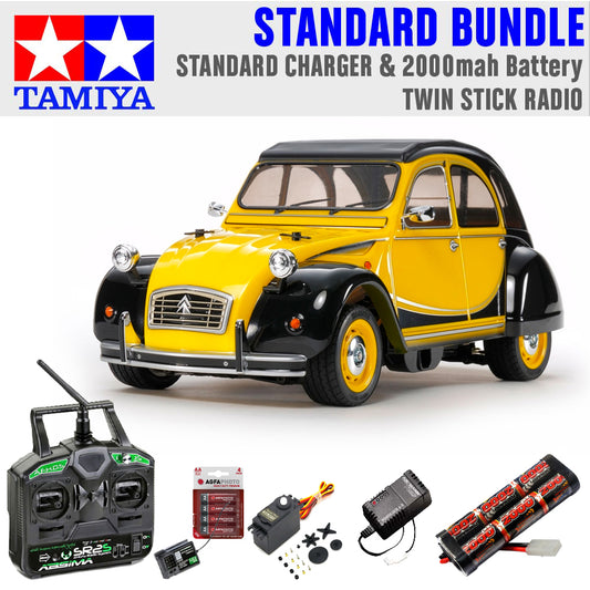 TAMIYA RC 58655 Citroen 2CV Charleston 1:10 Car Standard Stick Bundle
