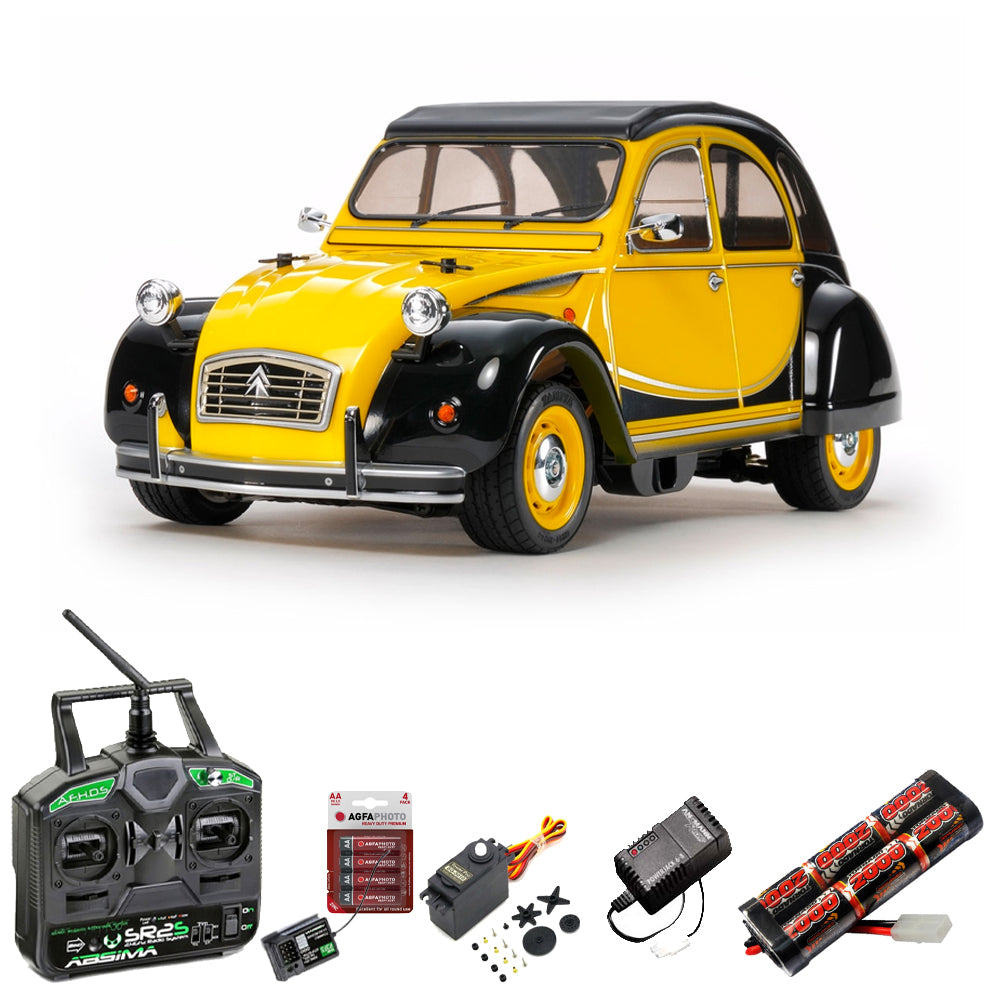 TAMIYA RC 58655 Citroen 2CV Charleston 1:10 Car Standard Stick Bundle