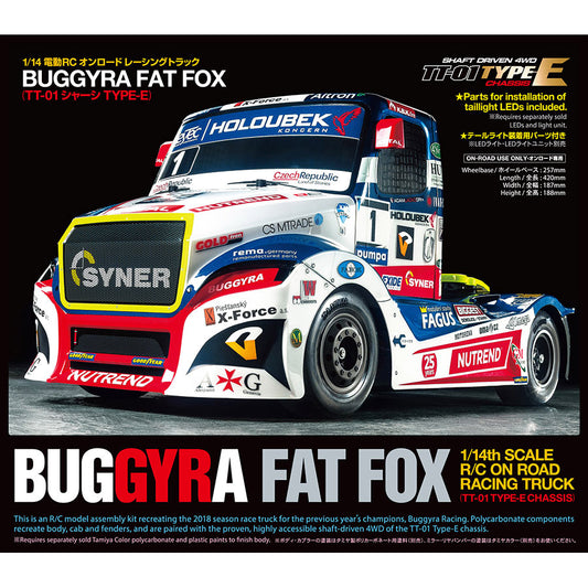 TAMIYA RC 58661 Buggyra Fat Fox Racing Truck TT-01E 1:14 RC Assembly Kit - NO ESC