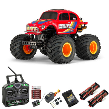 TAMIYA RC 58672 Monster Beetle Trail (GF-01TR) 1:14 RC Premium Stick Bundle