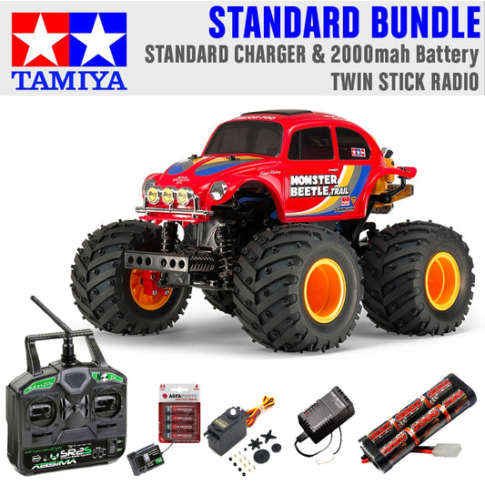 TAMIYA RC 58672 Monster Beetle Trail (GF-01TR) 1:14 RC Standard Stick Bundle