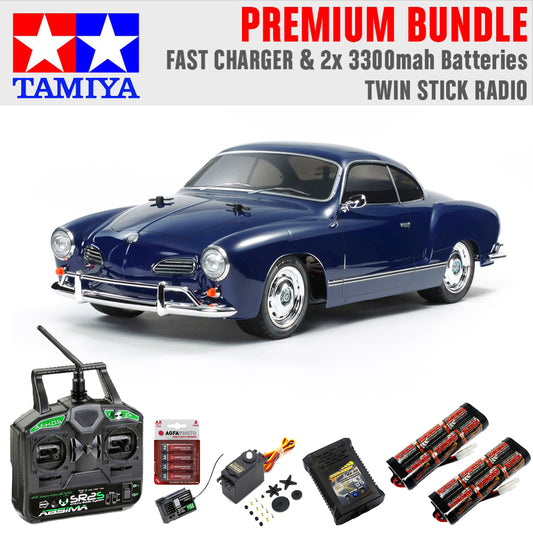 Tamiya 58677 Volkswagen Karmann Ghia (M-06) 1:10 RC Premium Stick Bundle