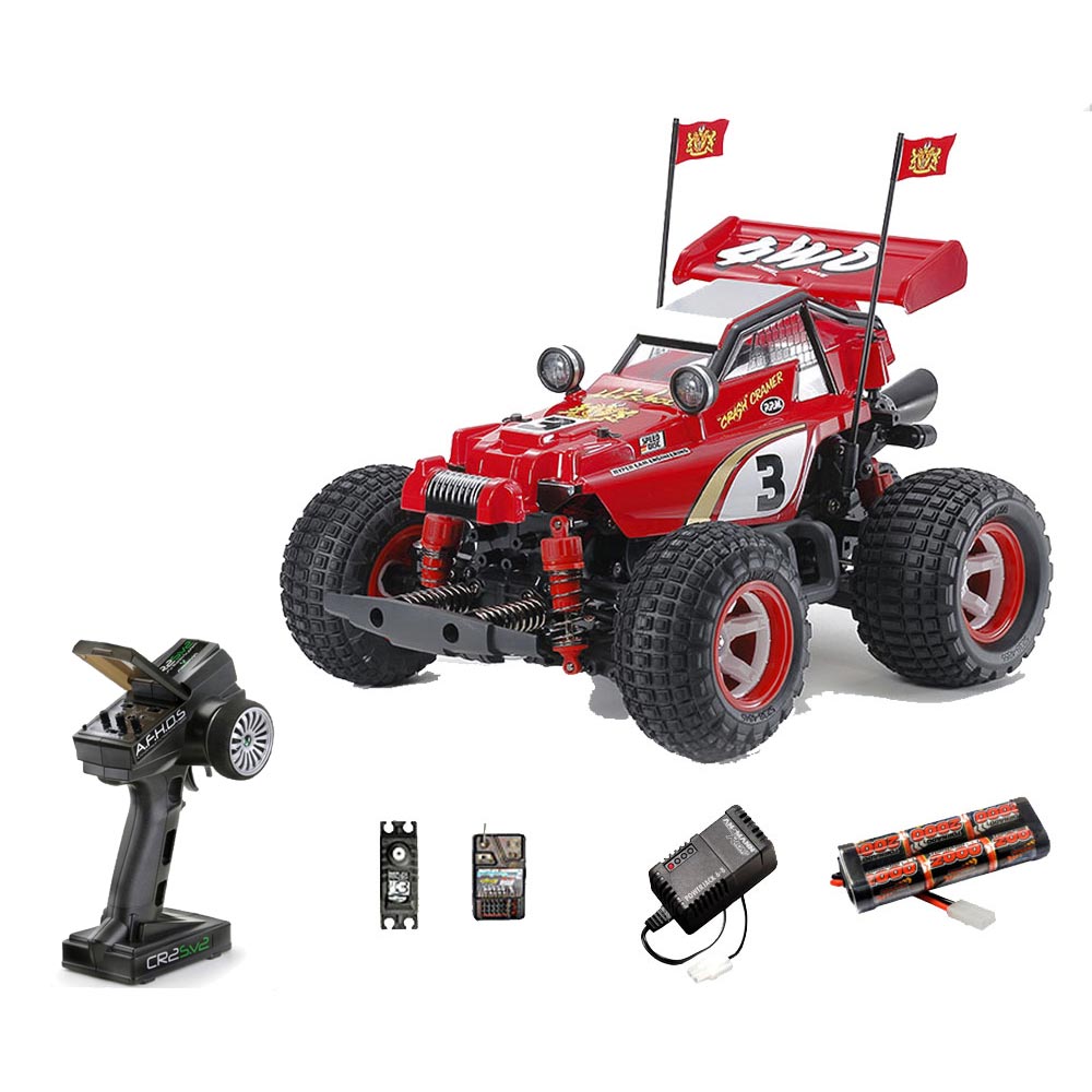 Tamiya RC 58685 Comical Hotshot (GF-01CB) 4x4 1:10 Standard Wheel Radio Bundle