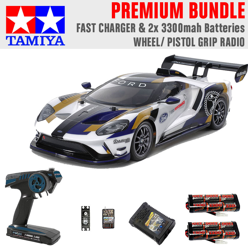 Tamiya RC 58689 Ford GT MkII 2020 (TT-02) 1:10 Premium Wheel Radio Bundle