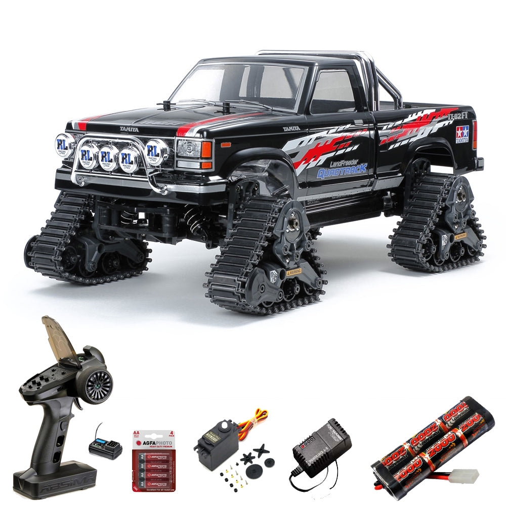 Tamiya RC 58690 Landfreeder Quadtrack (TT-02FT) 1:10 Standard Wheel Radio Bundle