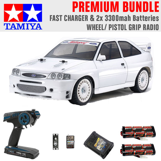 Tamiya RC 58691 Ford Escort Cosworth 1998 1:10 Premium Wheel Radio Bundle