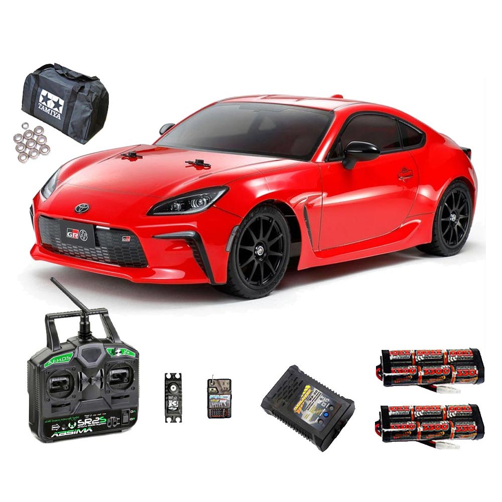 TAMIYA RC 58694 Toyota GR86 (TT-02) 1:10 PRO Stick Radio RC Car Bundle
