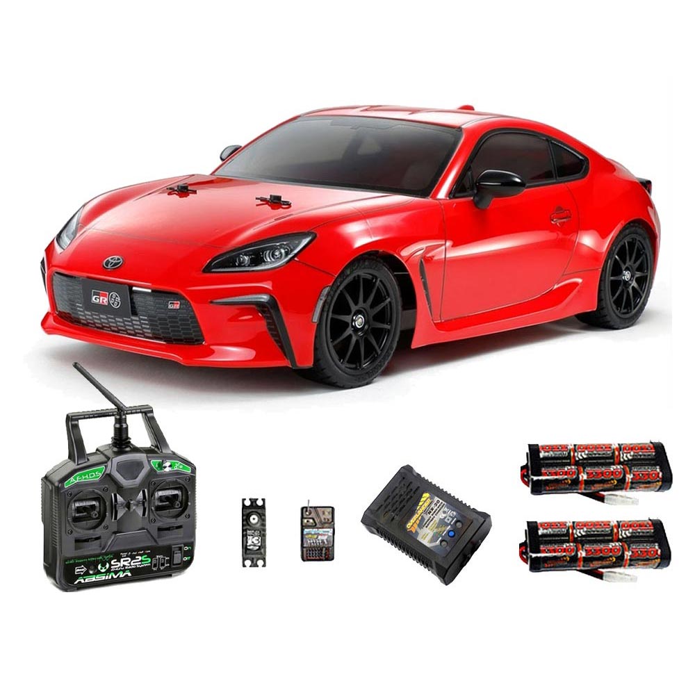 TAMIYA RC 58694 Toyota GR86 (TT-02) 1:10 Premium Stick Radio Bundle