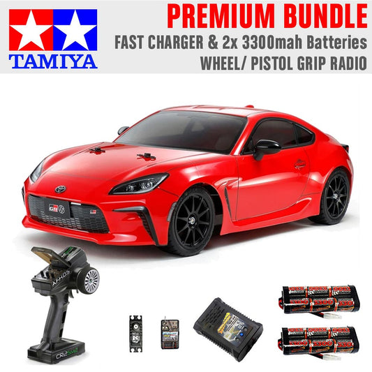 TAMIYA RC 58694 Toyota GR86 (TT-02) 1:10 Premium Wheel Radio RC Car Bundle