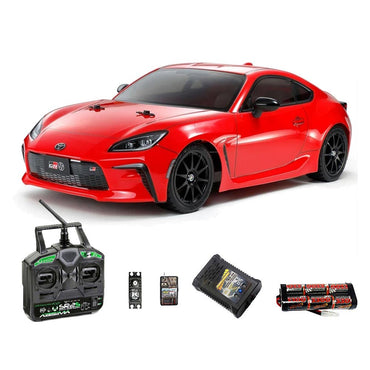 TAMIYA RC 58694 Toyota GR86 (TT-02) 1:10 Standard Stick Radio RC Car Bundle