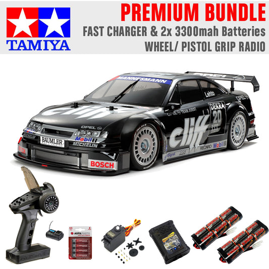 Tamiya RC 58701 Opel Calibra V6 Cliff (TT-01 Type E) Premium Wheel Radio Bundle