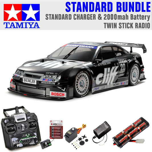 Tamiya RC 58701 Opel Calibra V6 Cliff (TT-01 Type E) Standard Stick Radio Bundle