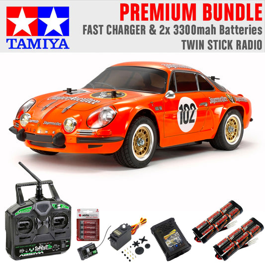 TAMIYA RC 58708 Alpine A110 Jaeger (M-06) 1:10 RC Premium Stick Bundle