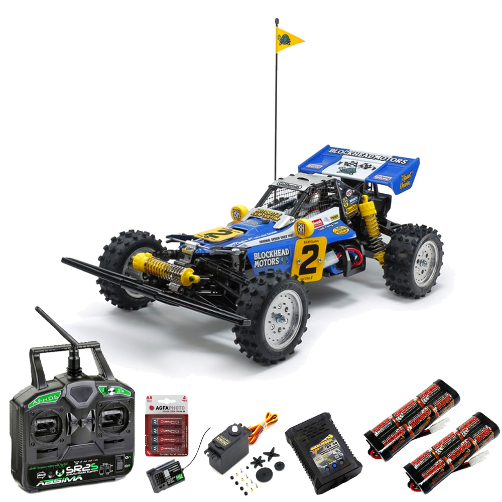 Tamiya Hotshot II Blockhead Motors 4WD 58710 RC 1:10 Premium Stick Bundle