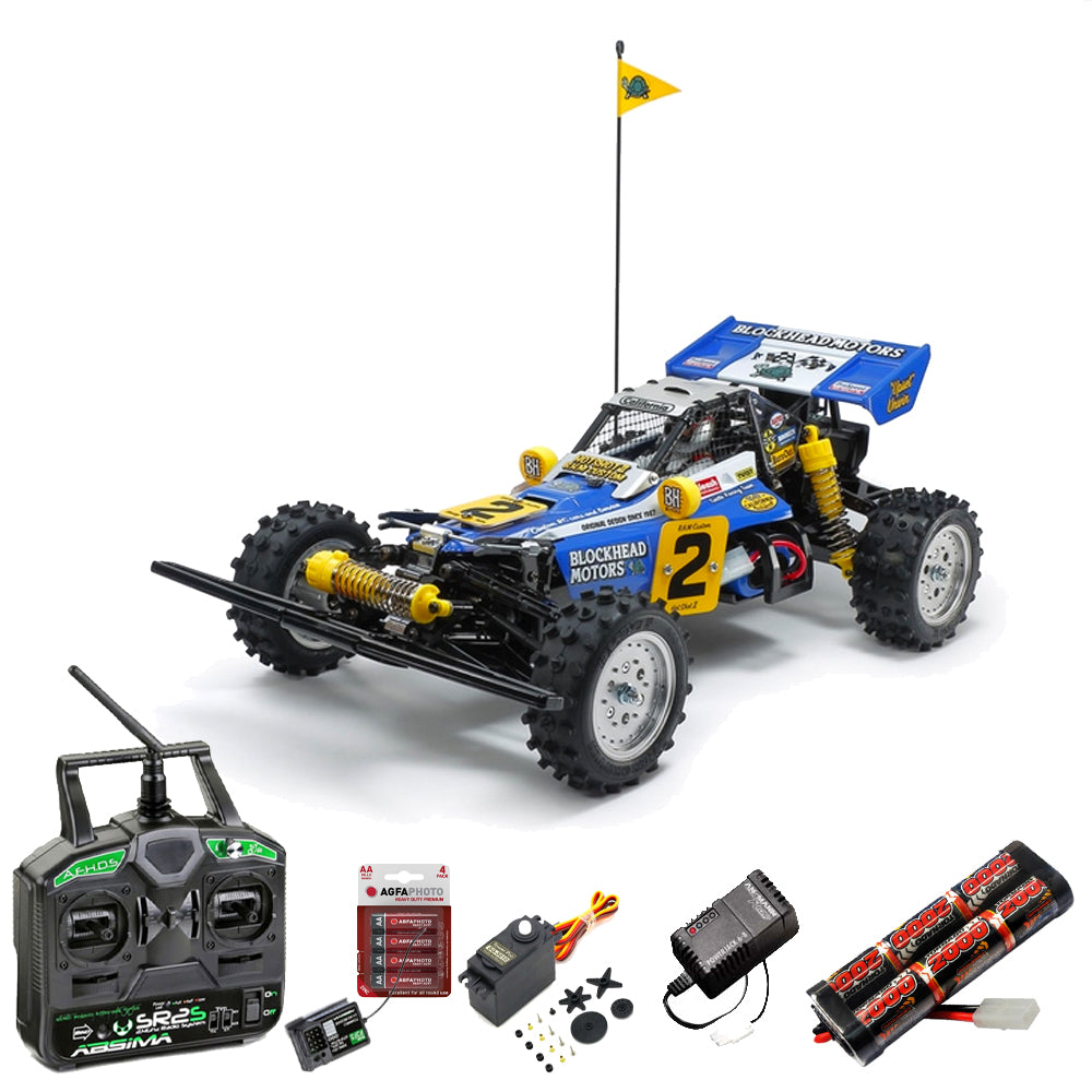 Tamiya Hotshot II Blockhead Motors 4WD 58710 RC 1:10 Standard Stick Bundle