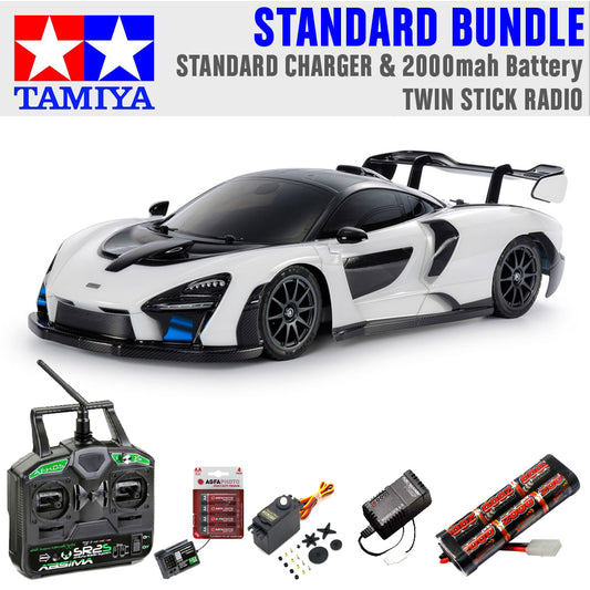 Tamiya RC 58711 McLaren Senna (TT-02) 1:10 Standard Stick Bundle