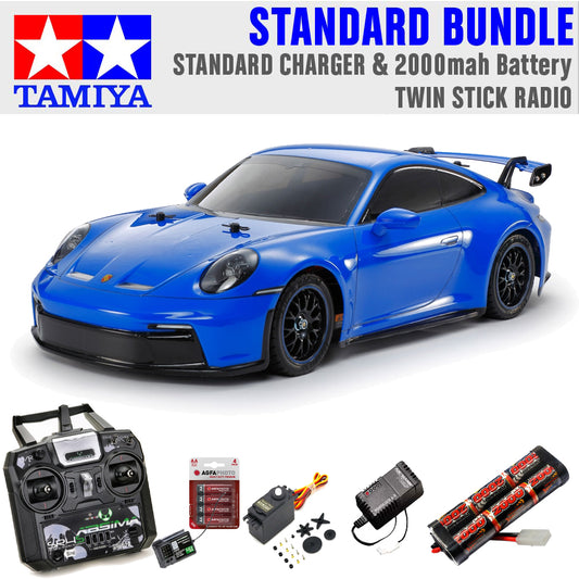 Tamiya RC 58712 Porsche 911 GT3 992 TT-02 Standard Stick Radio Bundle