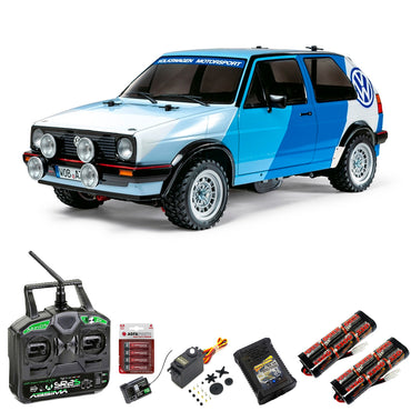 Tamiya RC 58714 Golf MK2 GTI 16 Rally MF-01X RC Car Premium Stick Bundle