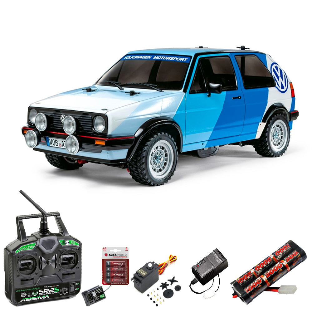 Tamiya RC 58714 Golf MK2 GTI 16 Rally MF-01X RC Car Standard Stick Bundle