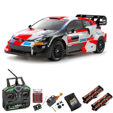 Tamiya RC 58716 Toyota Yaris Rally 1 Hybrid TT-02 RC Car Premium Stick Bundle