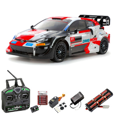 Tamiya RC 58716 Toyota Yaris Rally 1 Hybrid TT-02 RC Car Standard Stick Bundle