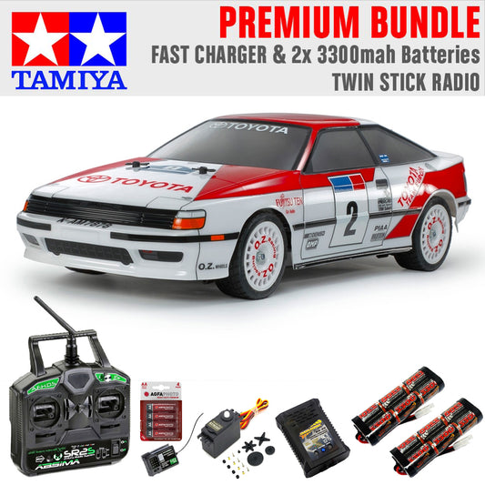 Tamiya RC 58718 Celica GT-Four ST165 TT-02 RC Car Premium Stick Bundle