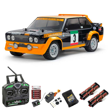 TAMIYA RC 58723 Fiat 131 Abarth Rally Olio (MF-01X) 1:10 Premium Stick Radio Bundle