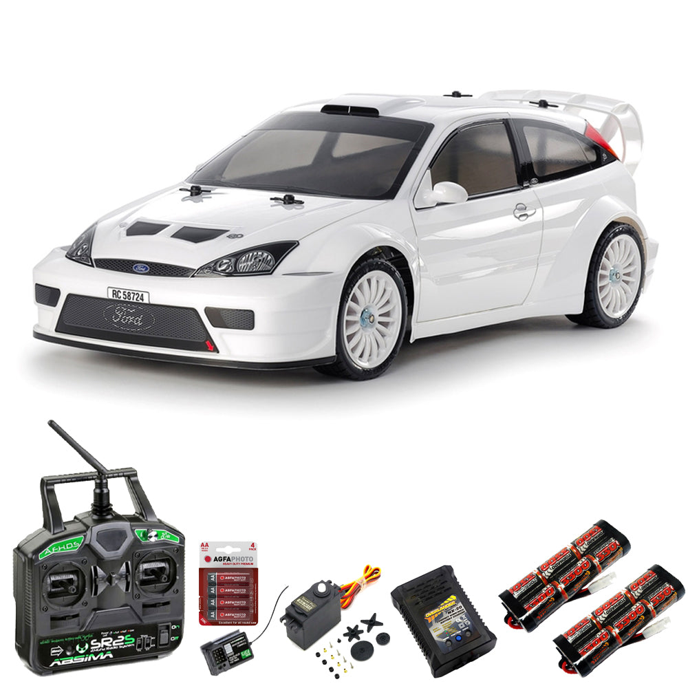 Tamiya RC 58724 2003 Ford Focus RS Custom (TT-02) 1:10 RC Premium Stick Bundle